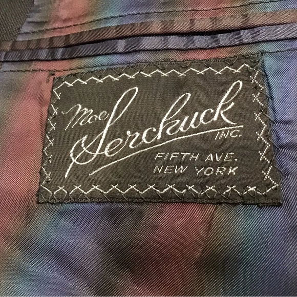 MEN’S VINTAGE GRANDPA OVERCOAT 1950’s BLACK LINED PUCCINI MOE SERCHUCK NYC - Picture 7 of 8